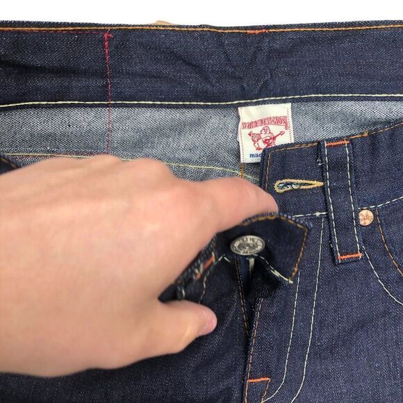 Brand New Vintage True Religion Embroidered Jeans Size 32 JOEY Blue - Picture 9 of 12